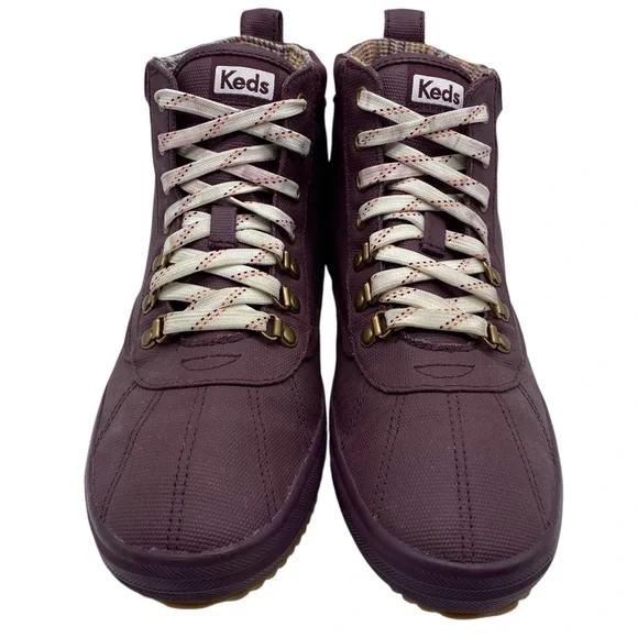 Keds Womens Shoes Scout Lace Up Boots Sz 9.5 Plum Purple Water Resistant Flat - Picture 4 of 13